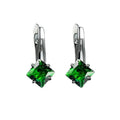European American Rainbow Square Stone Drop Earrings Light Luxury Simple Rhombus Design Ear Jewelry view 5