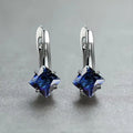 European American Rainbow Square Stone Drop Earrings Light Luxury Simple Rhombus Design Ear Jewelry view 2