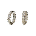 Micro Paved Square Zircon Hoop Earrings For Women, Luxury Fashion Round Circle Ear Jewelry view 5