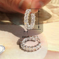 Micro Paved Square Zircon Hoop Earrings For Women, Luxury Fashion Round Circle Ear Jewelry view 4