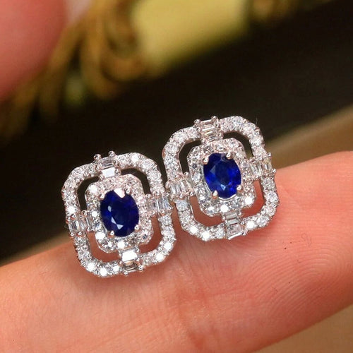 Rectangle Hollow Out Stud Earrings For Women, Light Luxury Elegant Royal Square Ear Jewelry