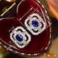 Rectangle Hollow Out Stud Earrings For Women, Light Luxury Elegant Royal Square Ear Jewelry view 4