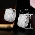 Full Zircon Square Stud Earrings For Women, Sparkling Minimalist European Fashion Ear Jewelry view 4