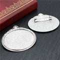 30x40mm Oval Alloy Brooch Pendant Blank Tray Base For DIY Cabochon Jewelry Findings, 12g view 4