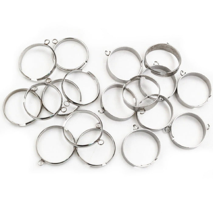 18mm Diameter Stainless Steel Ring With Curved Edge, 1.5g Welded Loop DIY Pendant Jewelry