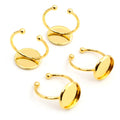 Stainless Steel Double Ball Open Gold Ring Cabochon Setting Base With 6-25mm Inner Diameter view 4
