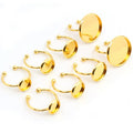 Stainless Steel Double Ball Open Gold Ring Cabochon Setting Base With 6-25mm Inner Diameter view 3