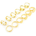 Flat Stainless Steel Adjustable Ring Base, Gold 6-15mm Inner Diameter Gemstone Tray Setting view 3