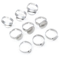 Flat Stainless Steel Adjustable Ring Base, Gold 6-15mm Inner Diameter Gemstone Tray Setting view 4