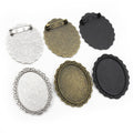 30x40mm Oval Alloy Brooch Pendant Base Tray DIY Jewelry Findings For Gemstone Cabochons 10g view 1