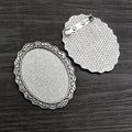 30x40mm Oval Alloy Brooch Pendant Base Tray DIY Jewelry Findings For Gemstone Cabochons 10g view 2