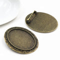 30x40mm Oval Alloy Brooch Pendant Tray Base 10g For Time Gem Jewelry DIY Accessories view 4