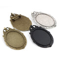 30x40mm Oval Alloy Brooch Pendant Bezel Tray Settings For DIY Jewelry Accessories view 1