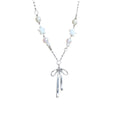 Korean Style Faux Pearl Heart Bow Choker Necklace Sweet Fresh Feminine Collarbone Jewelry view 5