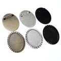 30x40mm 10g Oval Alloy Brooch Pendant Base Tray For Time Gem DIY Jewelry Accessories view 1