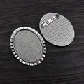 30x40mm 10g Oval Alloy Brooch Pendant Base Tray For Time Gem DIY Jewelry Accessories view 2
