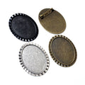 30x40mm 10g Oval Alloy Brooch Pendant Base Tray For Time Gem DIY Jewelry Accessories view 5