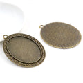 30x40mm Oval Alloy Pendant Cabochon Bezel Tray, DIY Jewelry Setting Accessories view 2