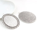 30x40mm Oval Alloy Pendant Cabochon Bezel Tray, DIY Jewelry Setting Accessories view 3