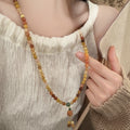 New Chinese Style Long Layered Lily Of The Valley Faux Crystal Flower Necklace For Women view 4