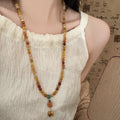 New Chinese Style Long Layered Lily Of The Valley Faux Crystal Flower Necklace For Women view 2