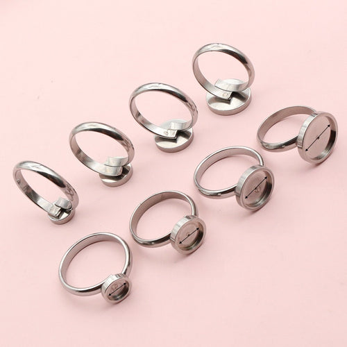 High Quality Stainless Steel 6/8/10/12mm Inner Diameter Ring Cabochon Base Settings For DIY Jewelry