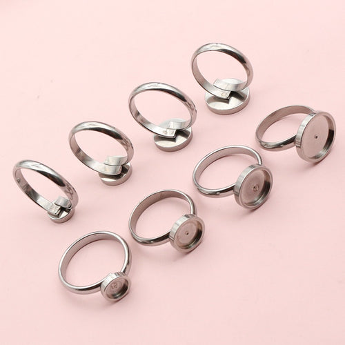 High Quality Stainless Steel 6/8/10/12mm Inner Diameter Ring Cabochon Base Settings For DIY Jewelry