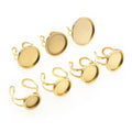 Stainless Steel 10-25mm Inner Diameter Gold Ring Gemstone Settings DIY Jewelry Findings view 4
