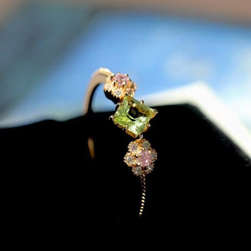 French Sweet Floral Ring Light Luxury Design Flower Finger Ring For Women Jewelry