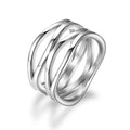 European American Geometric Line Ring Hollow Design Minimalist Women Finger Ring Fashion Jewelry view 1
