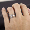 European American Geometric Line Ring Hollow Design Minimalist Women Finger Ring Fashion Jewelry view 2