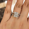 Women Micro Pave Square Zircon Engagement Ring, European Fashion Double Layer Finger Jewelry view 2