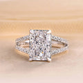 Women Micro Pave Square Zircon Engagement Ring, European Fashion Double Layer Finger Jewelry view 5