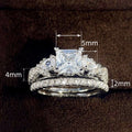 High End Four Prong Square Couple Rings Quadrilateral Korean Japanese Fashion Finger Jewelry view 4