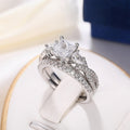 High End Four Prong Square Couple Rings Quadrilateral Korean Japanese Fashion Finger Jewelry view 5