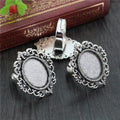 13x18mm Inner Size Oval Alloy Gemstone Ring Bezel Tray DIY Pendant Jewelry Findings view 4