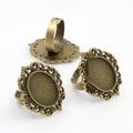 13x18mm Inner Size Oval Alloy Gemstone Ring Bezel Tray DIY Pendant Jewelry Findings view 3