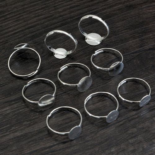 8/10mm Inner Diameter Iron Gemstone Ring Blank Base Setting For DIY Pendant Jewelry Accessories
