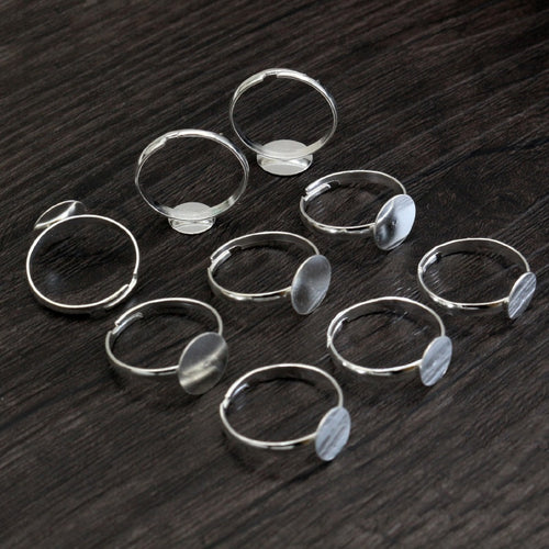 8/10mm Inner Diameter Iron Gemstone Ring Blank Base Setting For DIY Pendant Jewelry Accessories