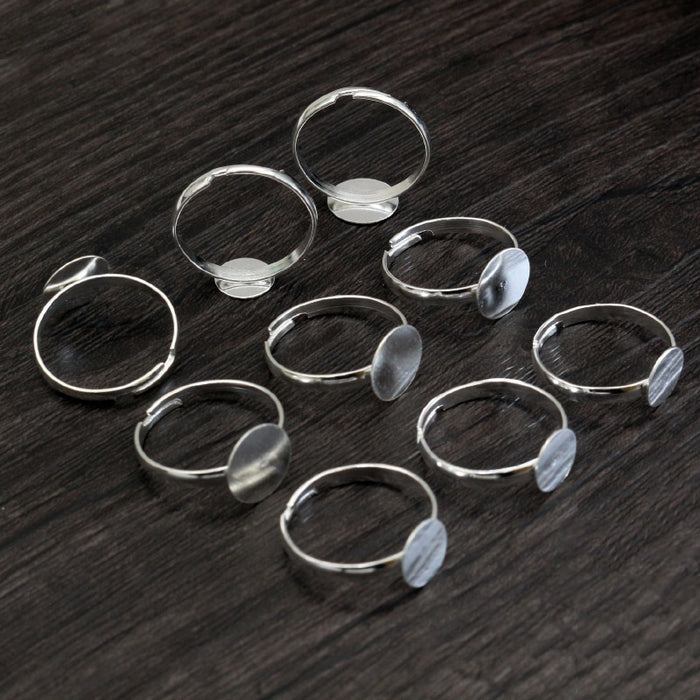 8/10mm Inner Diameter Iron Gemstone Ring Blank Base Setting For DIY Pendant Jewelry Accessories