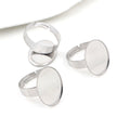 13x18mm 18x25mm Oval Stainless Steel Ring Blank Cabochon Bezel Tray Setting, 2g Inner Size view 4