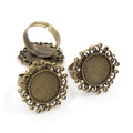 Time Gemstone Theme 14mm Inner Diameter 4g Alloy Ring Gemstone Setting Base For DIY Pendant Accessories view 3