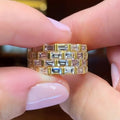 European American Fashion Exaggerated Wide Band Ring Geometric Statement Finger Jewelry Accessory view 3