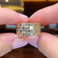 European American Fashion Exaggerated Wide Band Ring Geometric Statement Finger Jewelry Accessory view 5