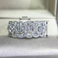 Classic Hollow Floral Full Band Ring For Women Light Luxury Simple Versatile Statement Jewelry view 4