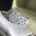 Classic Hollow Floral Full Band Ring For Women Light Luxury Simple Versatile Statement Jewelry view 3