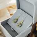 Luxury New Chinese Style Geometric Teardrop Hook With Blue Enamel Stripes And Alloy Filigree Earrings view 4