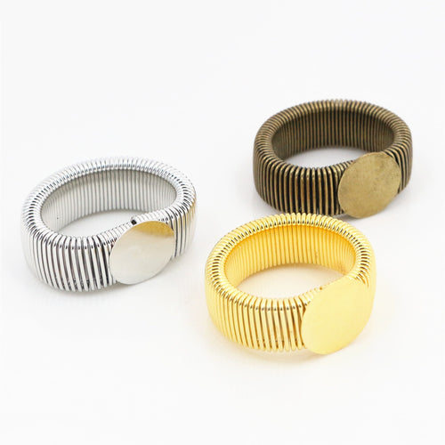 12mm Inner Diameter 6g Elastic Ring Gemstone Base Tray For DIY Time Gem Jewelry Accessories