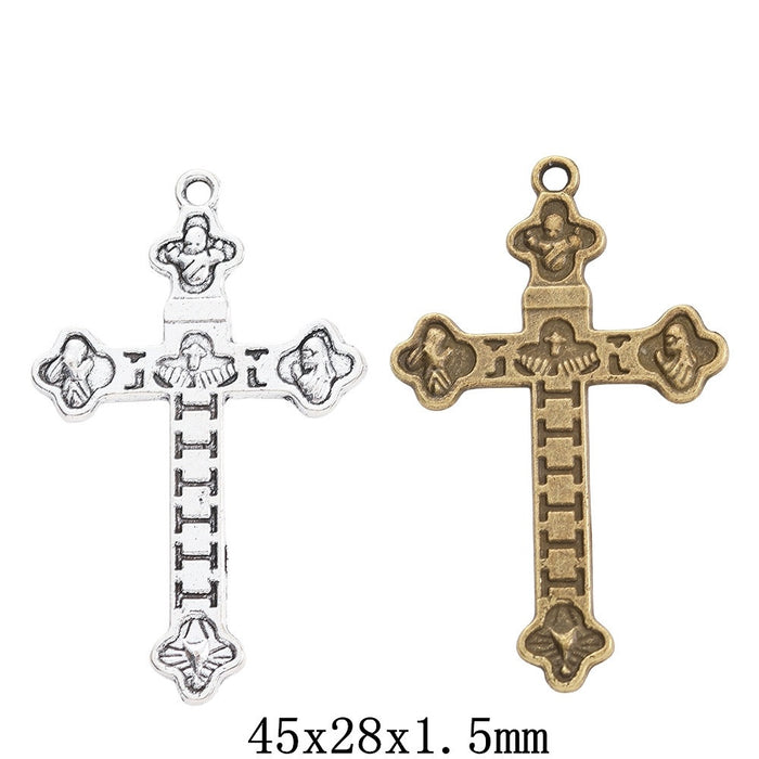 Zinc Alloy Cross Charm Pendant No.385918 for DIY Necklace Bracelet Jewelry Making