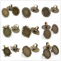 18x25mm Inner Size 6g Oval Alloy Ring Gemstone Bezel Tray For DIY Pendant Jewelry Accessories view 2